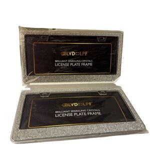 BLVD Glittering Silver License Plate Frame